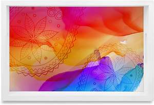 ถาดเสิร์ฟสี่เหลี่ยม MDF สีขาวทำด้วยมือถาดไม้ตกแต่งด้วยมือพร้อมงานวาดด้วยมือด้วยมืออย่างประณีตด้วยงานฝีมือ - Product Image 3