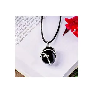 Đen Obsidian giảm pendent Mua trực tuyến gốc pha lê đá Mặt dây chuyền chữa bệnh Mặt dây chuyền pha lê cho nam giới và phụ nữ