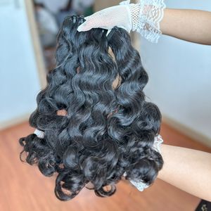 Gran oferta, extensiones de cabello ondulado rizado camboyano, máquina humana Virgen sin procesar, trama doble, sin enredos, sin desprendimiento, Vietnam - Product Image 5