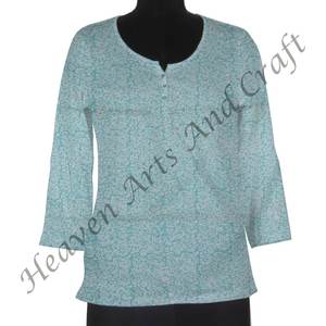 Kurtis indien pour femmes, robe courte décontractée imprimée bloc à la main, robe courte en coton de créateur, tenue à la mode pour femmes, au prix de gros - Product Image 5