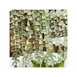 Gotas de pera Briolette facetadas de Prehnita verde natural de 8 pulgadas de alto 6-7mm aprox. Tamaño Premium Fabricación de joyas al por mayor Cuentas de piedra - Product Image 6