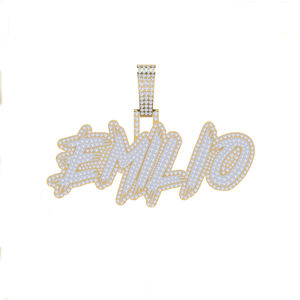 Colgante de moissanita de plata radiante y encanto E Color redondo corte brillante VVS2 Premium moderno al por mayor joyería de Hip Hop a granel - Product Image 3