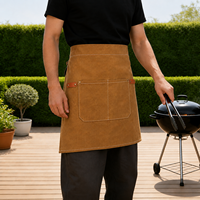 Tablier de travail vintage en toile avec logo personnalisé, poches et taille ajustable, pour barista, café, restaurant, fleuriste, hommes et femmes