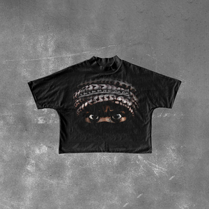 T-shirts pour hommes 100% coton thermique en éponge française recadrée Boxy Fit de haute qualité délavé à l'acide col en V Design - Product Image 3