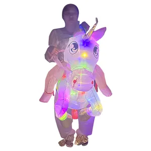 LED Inflatable Toys Accessories Bounce Dinosaur Camping Movable Controllable Wearable Party Costume Toys Inflatable