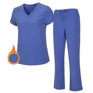 Conjunto de Uniforme Médico Elástico y Transpirable, Top con Cuello en V + Pantalones Jogger, para Personal de Clínica y Hospital, Venta al por Mayor - Product Image 1