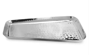 Bandeja de servicio de acero inoxidable con asas de trabajo doradas Bandeja de servicio de forma y tamaño personalizados para Cocina - Product Image 3