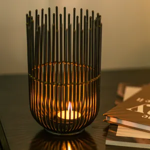 Good Selling New Decor Table Centerpieces Black Metal <b>Candle</b> Stand for <b>Candle</b> Tea Light in <b>Bulk</b> Quantity Trendy <b>Candle</b> Vessel - Product Image 4