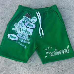 กางเกงขาสั้นผู้ชายผ้าฝ้าย100% ระบายอากาศสบายสไตล์สตรีทสูงเอวยางยืดแบบลำลอง - Product Image 2