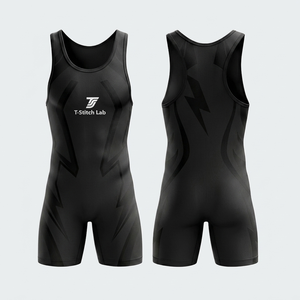 Low MOQ Spandex/Polyester Customized Logo <b>Weightlifting</b> Men's Wrestling <b>Singlets</b> Seamless Fusing Needle Detection - Product Image 5