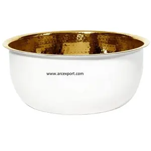 Métal Or Blanc Avec Couleur Designer Décoration Fantaisie Élégant Grandes Formes Designer Décoration Fantaisie Bols De Service - Product Image 1