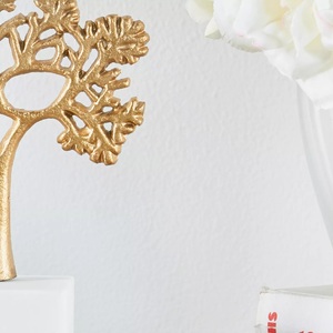 Decoración de mesa Escultura de árbol de metal de aluminio Fabricante Decoración de lujo para el hogar Figura abstracta de metal Esculturas de escritorio - Product Image 2