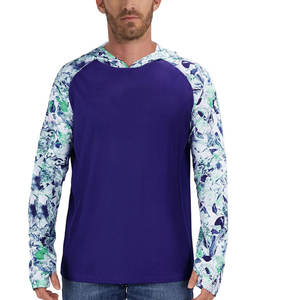 Sudaderas con capucha de pesca de manga larga de secado rápido Material de poliéster Spandex Hombres Sudadera CON CAPUCHA DE PESCA ajustada personalizada - Product Image 1