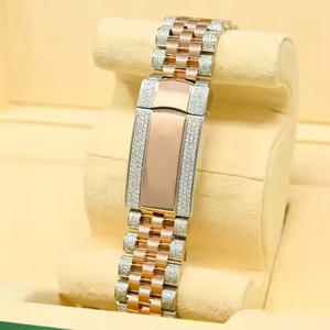 นาฬิกาข้อมือคุณภาพสูง ดีไซน์การ์ตูน กลไกควอตซ์ กระจกหรูหรา ประดับเพชรโมอิสซาไนต์ สายสแตนเลส หน้าปัดสีน้ำตาล สำหรับผู้ชายและผู้หญิง - Product Image 4