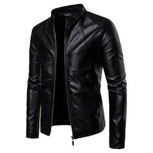 Veste en cuir de motard vintage d'hiver pour homme, en cuir de mouton personnalisé avec détails matelassés, veste en cuir véritable - Product Image 2