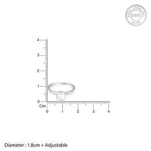 Anillo de flor de perla de plata-Joyería elegante y elegante - Product Image 6