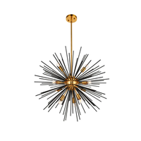 Lustre suspendu créatif irrégulier en fer design pour lit à manger salon lustre circulaire en acier inoxydable d'art en laiton