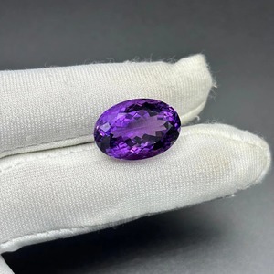 Piedra preciosa de corte ovalado de amatista Natural AAA + 14,90 CTS piedra suelta hermosa piedra preciosa de corte ovalado de amatista 14,90 CTS - Product Image 3