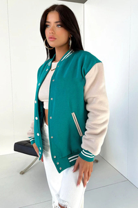 Veste universitaire unisexe, construction durable, coutures renforcées, design de poche à écusson personnalisé, broderie personnalisée, équipe scolaire - Product Image 6