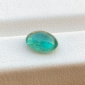 8x6 MM naturel zambien émeraude ovale forme Cabochon pierre avec bonne qualité de couleur pierre précieuse en vrac pour la fabrication de bijoux 1.21 carats - Product Image 1