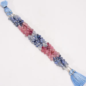 Cuentas de zafiro, cuentas lisas con forma de corazón de zafiro múltiple, cuentas de piedras preciosas de zafiro múltiple, cuentas de zafiro múltiple para la fabricación de joyas - Product Image 1