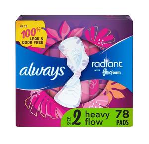 Buy Always Radiant Feminine <b>Pads</b> for Women Flexfoam Absorbent Soft Comfortable Clean Feel Bulk Pack Cheap Price Sale - Product Image 2
