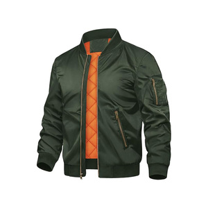 Blouson bombardier léger décontracté printemps automne coupe-vent manteau zippé avec poche - Product Image 3