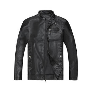 แจ็กเก็ตมอเตอร์ไซด์ผู้ชายหนัง PU สีดำมีซิปล้างสบายๆกันน้ำปรับแต่งได้ตามต้องการสำหรับฤดูหนาว - Product Image 6