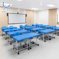 Meubles de classe modernes et abordables, ensemble table et chaise en bois, design ergonomique, combo pour les élèves du lycée, confort optimal
