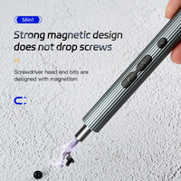 Tournevis électrique de précision industriel 58-en-1 avec batterie lithium-ion 350 mAh, embouts magnétiques en acier S2 (50 embouts) pour bricolage et ordinateur