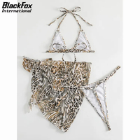 Date printemps été dernier Style imprimer trois pièces petit maillot de bain Bikini Sexy couvrir jupe maillots de bain ensemble