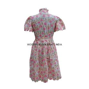 Robes midi moulante en coton 100% naturel tissé à la main, modernes, douces, respirantes, écologiques, de haute qualité, à motifs floraux pour tous les jours - Product Image 6