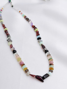 Collar de Cuentas de Gemas Mixtas Facetadas de Diferentes Formas | 16 Pulgadas, Cuentas Facetadas de Piedras Preciosas Naturales Mixtas para la Elaboración de Joyería Fina - Product Image 3