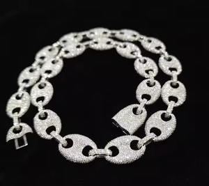 Collar de Cadena Cubana de Plata de Ley 925 Chapada en Oro Rosa con Moissanita Tallada, Estilo Rapero Hip Hop, Joyería Brillante Personalizable para Fiestas - Product Image 6