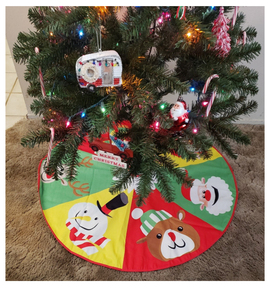 กระโปรงต้นคริสต์มาส ผ้ากำมะหยี่หรูหรา ทรงกลม สำหรับตกแต่งบ้านช่วงคริสต์มาส นุ่มสบาย ปกปิดฐานต้นไม้ อุปกรณ์ตกแต่งเทศกาล - Product Image 3