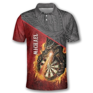 Polo sublimado personalizado Dart Sports con tela ligera de secado rápido para torneos de práctica y ropa deportiva - Product Image 2