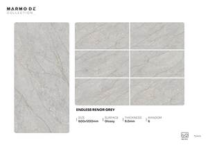 แผ่นกระเบื้องพอร์ซเลนขนาด 600x1200 ซม. ทนความร้อนและคราบสกปรก เหมาะสำหรับปูพื้นห้องครัว ห้องน้ำ ล็อบบี้ และห้องนั่งเล่น ให้ความหรูหราดุจหินอ่อน - Product Image 6