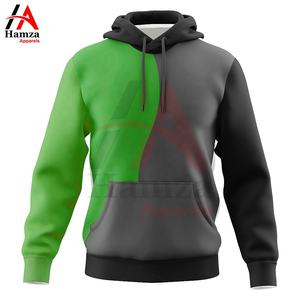 Sweats à capuche color-block élégants pour hommes et femmes en bleu gris, 100% coton molletonné, 280 GSM, respirant, col à cordon réglable - Product Image 6