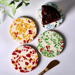 Ensemble de sous-verres en résine multicolore à motif de marbre de luxe sous-verres décoratifs durables pour bar à manger et table à thé d'Inde - Product Image 6