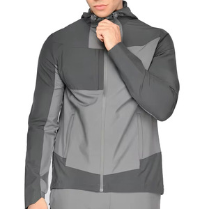 Survêtement décontracté à fermeture éclair en molleton respirant pour hommes, Vente en gros de survêtements en polyester avec logo personnalisé Protection UV à séchage rapide pour l'hiver - Product Image 3