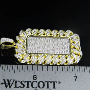 จี้ห้อยคอรูปป้ายห้อยคอสุนัขสุดเทรนดี้คุณภาพสูงประดับเพชร |   เครื่องประดับแฟชั่นสไตล์ฮิปฮอปสำหรับทุกเพศ ขายส่ง - Product Image 1