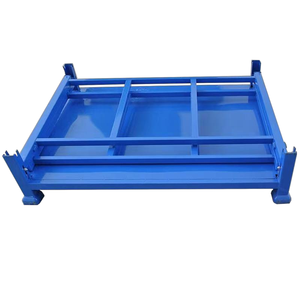 Tùy chỉnh Heavy-Duty sơn tĩnh điện thép có thể gập lại kim loại kho xếp chồng giá Stackable có thể gập lại thép <span class=keywords><strong>Pallet</strong></span> lưu trữ - Product Image 3