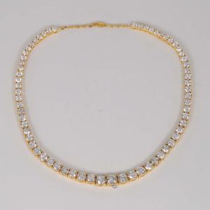Collar de tenis de oro amarillo de 14kt para mujer VVS Clarity Diamond con moissanita para compromiso de boda o regalo - Product Image 4