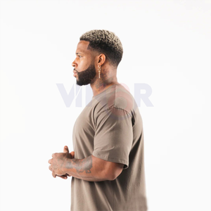 T-shirt personnalisé lourd 100% coton pour hommes 220gsm vierge longue longueur coupe surdimensionnée tissu léger respirant vêtements de rue 100% - Product Image 4