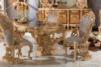 Ensemble de salle à manger de luxe en bois d'acajou 5 pièces, table convertible pliable, 4 chaises, design moderne, meubles pour la maison, appartement, hôtel