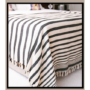 Cubrecama Ligero de Algodón 100% Natural Lavable, Estilo Bohemio a Rayas, 200x320cm para Uso Doméstico - Product Image 3