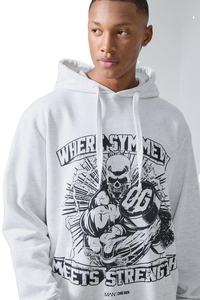 Men's <b>White</b> Printed Graphic <b>Hoodie</b> Sweatpants Set Two Piece Outfit <b>Oversized</b> Loose Fit Fleece 100% Cotton Winter Streetwear - Product Image 3