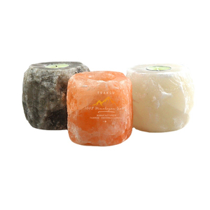 หิมาลายันเชิงเทียนเกลือหิมาลายันทรงหัวใจไฟชาคริสตัลสีชมพู - Product Image 1