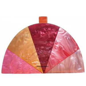 2025 New Arrival Acrylic Resin Clutch Purse Semicircle Colorful Women's Evening <b>Bag</b> for Weddings Party <b>Prom</b> by ZAM ZAM IMPEX - Product Image 1