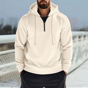 350 GSM polaire blanc sweats à capuche plaine en gros poids lourd surdimensionné hommes sweats à capuche - Product Image 1
